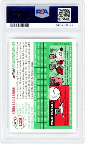 Autographed Hank Aaron Milwaukee Braves Baseball Slabbed Card Item#14694059 COA view 2