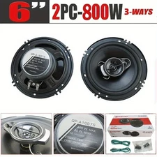 2x 800 W(2X400W) 6" 3-Way Car Audio Stereo Car Door Coaxial Speakers Upgrade
