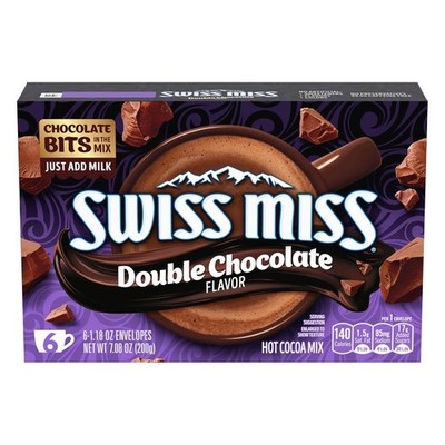 Swiss Miss DOUBLE Chocolate Hot Cocoa BITS In Mix 6 Envelopes AUG 2026