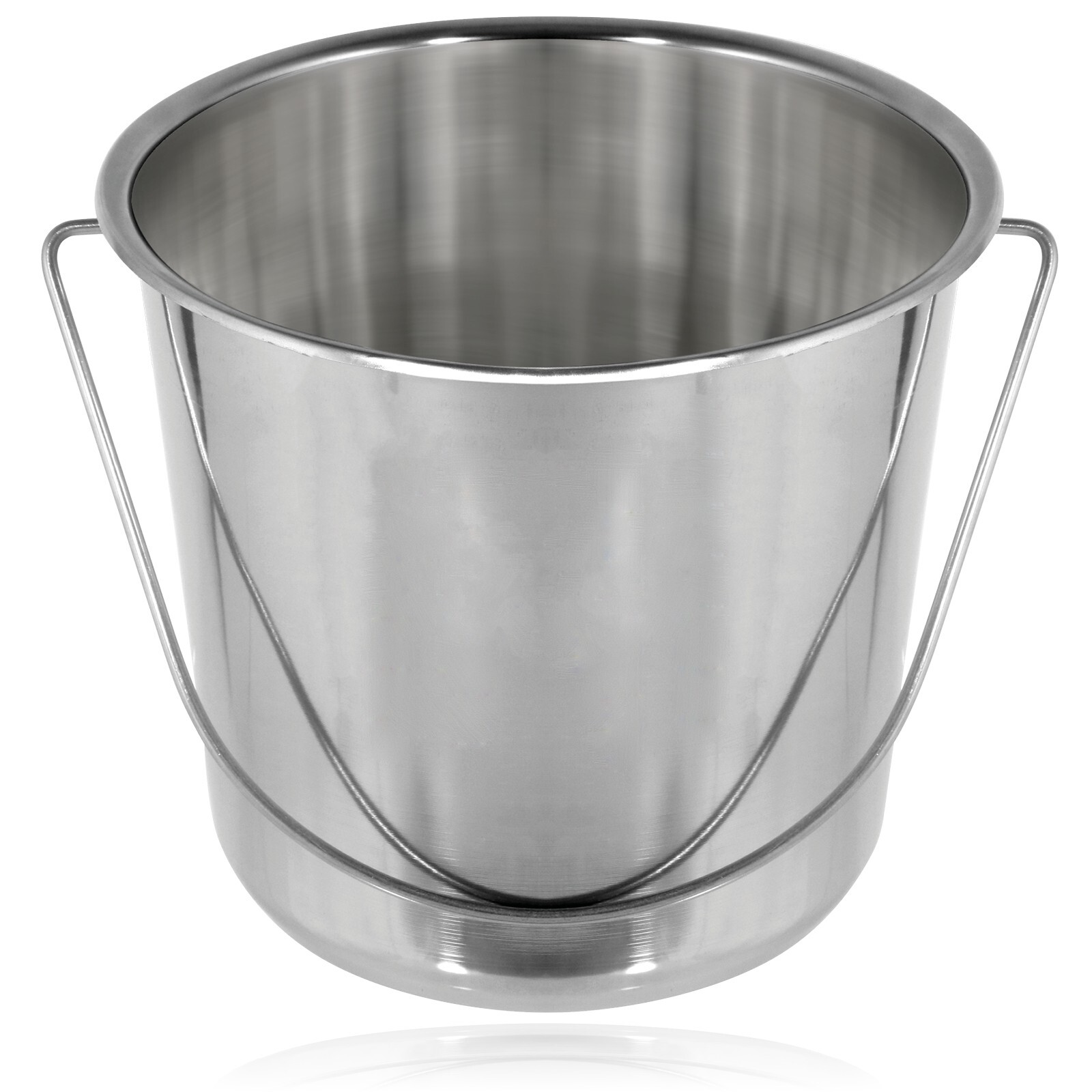 SPARES2GO 12 Litre Stainless Steel Pail Bucket with Handle for Catering (Silver) - Image 2
