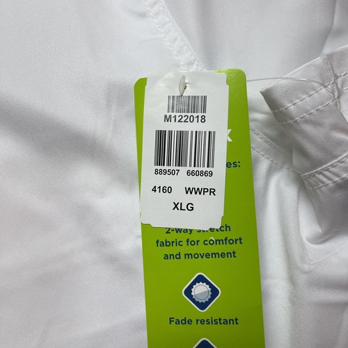 Landau ProFlex Women's V Neck Scrub Top 4160 White sz XL New - Picture 7 of 7