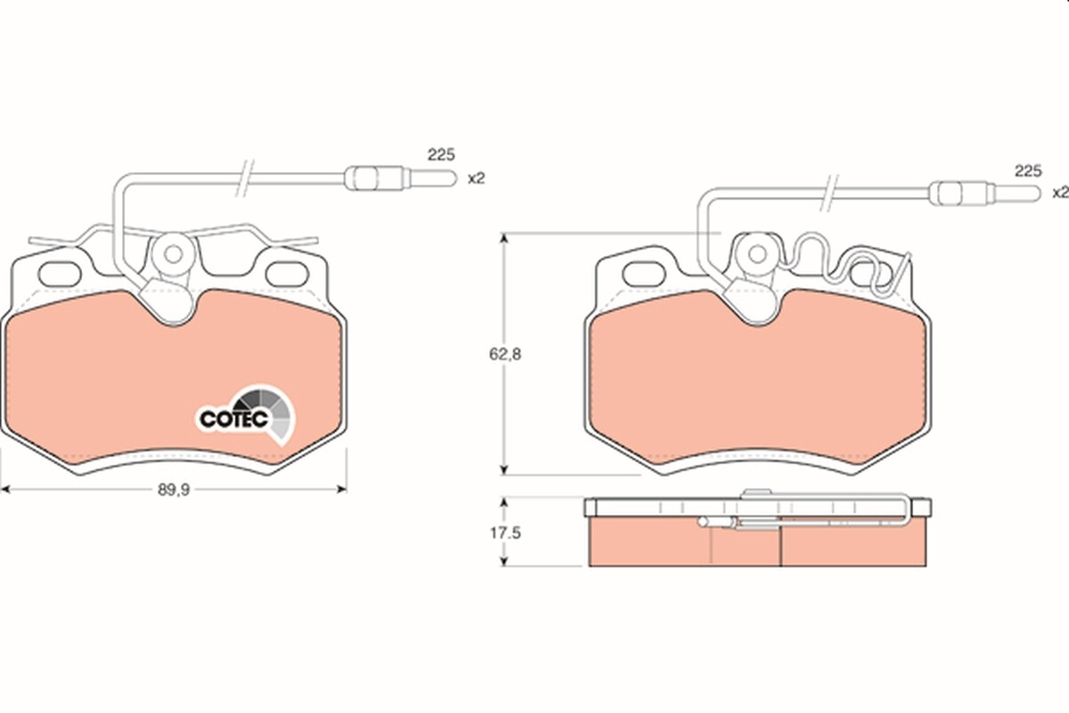 GDB446 TRW Brake Pad Set, disc brake for CITROËN,MEGA,PEUGEOT
