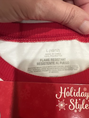 Holiday Style Girl's 2-Piece Pajama Set - MERRY & BRIGHT - Size: L (10/12) - Picture 2 of 11
