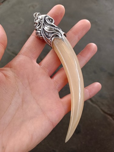 Colgante Talismán con Incrustaciones en Forma de Cabeza de Animal Coleccionado Para evitar la Mala Suerte - Imagen 4 de 8