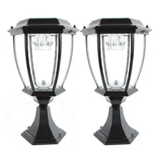 2-Pack Solar LED Post Light Lamp Yard Driveway Fence Pillar Light Outdoor Light