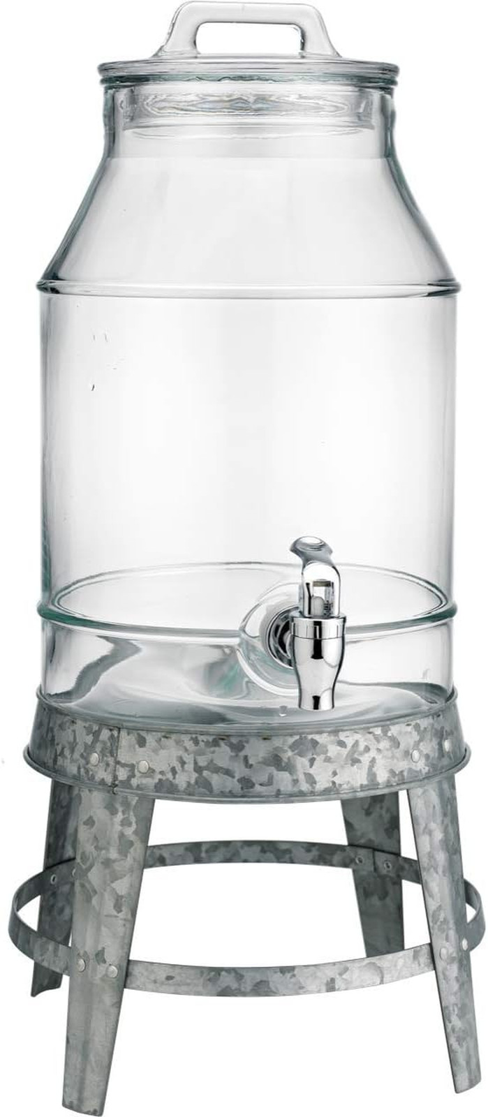 Classic Ice Cold Clear Glass Mason Jug Drink Beverage Dispenser Durable on Galva