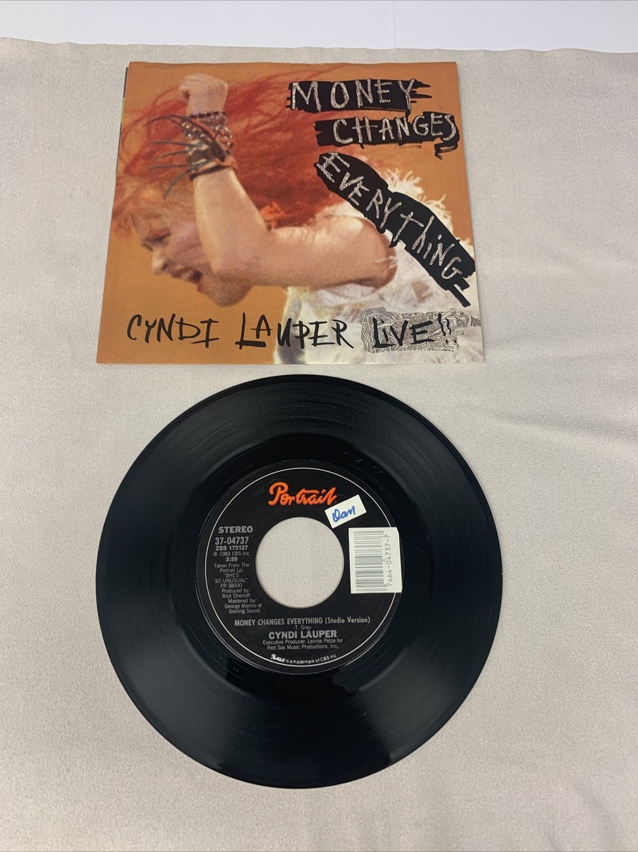 Cyndi Lauper Money Changes ライブ レコード CYNDI LAUPER - MONEY CHANGES EVERYTHING (LIVE) - 7” 45 RPM
