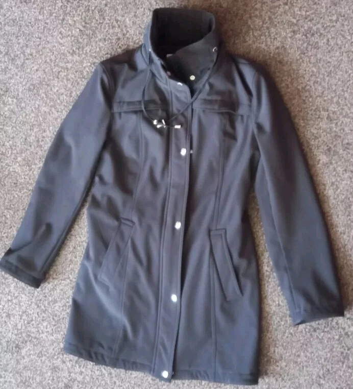 Cappotto MICHAEL KORS taglia S nero fodera pelliccia sintetica chiusura zip cintura cappuccio nascosto