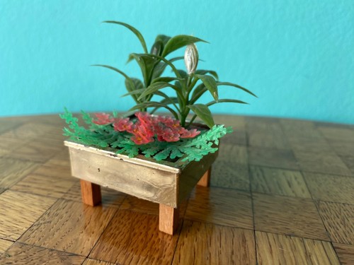 Blumenkasten Pflanze Lundby Puppenstube Puppenhaus 1:18 dollhouse plant pot