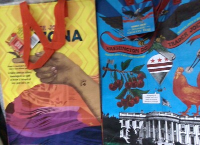 2 Trader Joe's Tote Bag WASHINGTON DC & ARIZONA White House Eagle Orange New