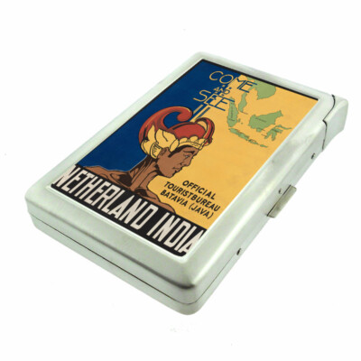 cigarette case india India Poster Em2 100's Size Cigarette Case with Built in Lighter Metal  Wallet