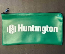 New HUNTINGTON BANK BAG Zippered Pouch, Cash, Deposits, Papers 10 3/4" x 5 1/2"