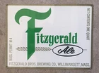 Fitzgerald Fitz Fitzy Irish Beer Label New York NYC Vintage Steel Pub Sign