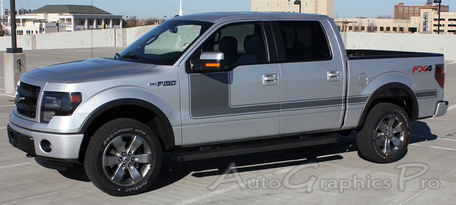 Hockey Side Vinyl Graphics Kit FORCE ONE Decals Stripes for 2009-2014 Ford F-150