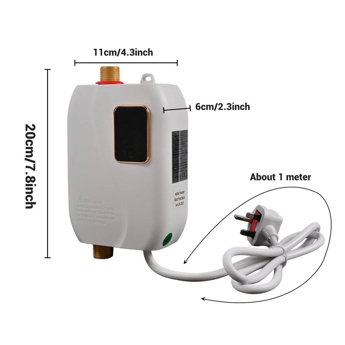 Electric Tankless Instant Hot Water Heater Under Sink Tap Kitchen Bathroom  3000W | eBay