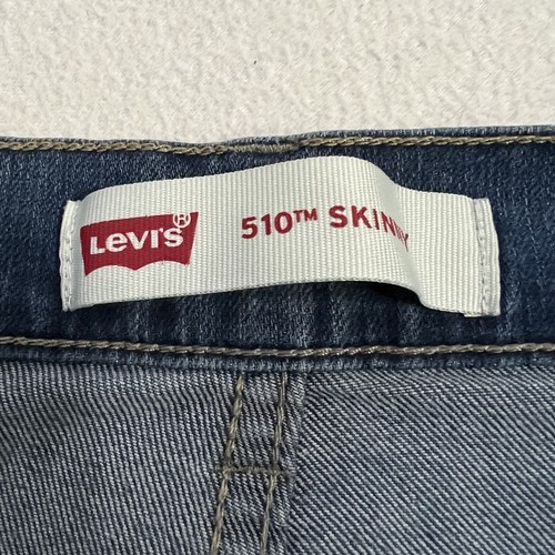 Levis 510 Skinny Boy 27x27 Medium Wash Cotton Blend Stretch Blue Jeans 14 Reg - Picture 4 of 8