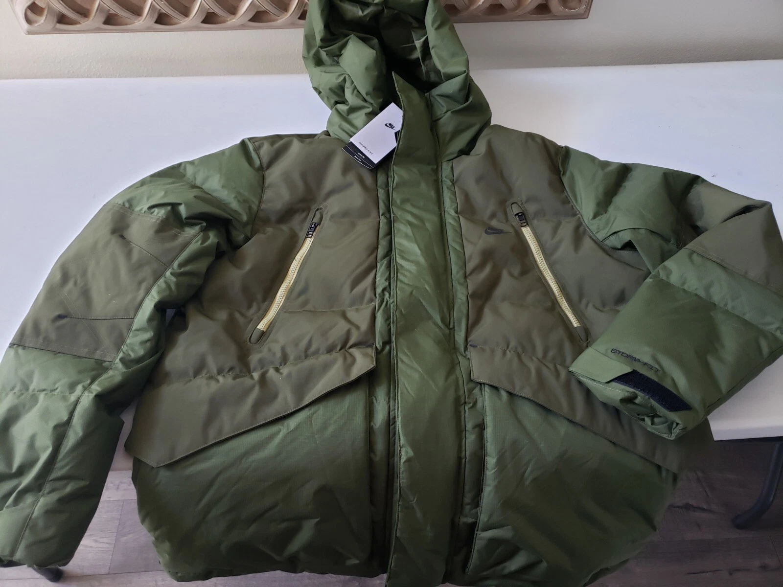 Nike STORM-FIT City Series Hooded Down Fill Jacket Green DD6980 326 Sz L $350msr