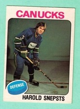 (1) HAROLD SNEPSTS 1975-76 O-PEE-CHEE # 396 CANUCKS ROOKIE EX-MT CARD (L3529)