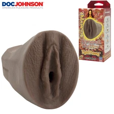 Doc Johnson Realistic Dark Vagina Shape Personal Stroker Fluffer