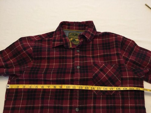 Anchorage Men's Flannel Long Sleeve L/S Shirt Red Black Plaid Medium M Pocket - Picture 7 of 10