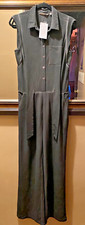Soft Surroundings Women's Charcoal Gray Camilla Wide Leg Jumpsuit Size Small
