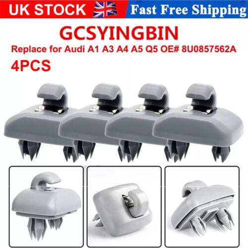 X4 Sun Visor Grey Clip Holder for Audi A3 S3 A4 S4 A5 S5 Q3 Q5 TT OE# 8U0857562A - Picture 2 of 8