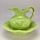 McCoy Pottery Pitcher and Bowl Lime Green Vintage