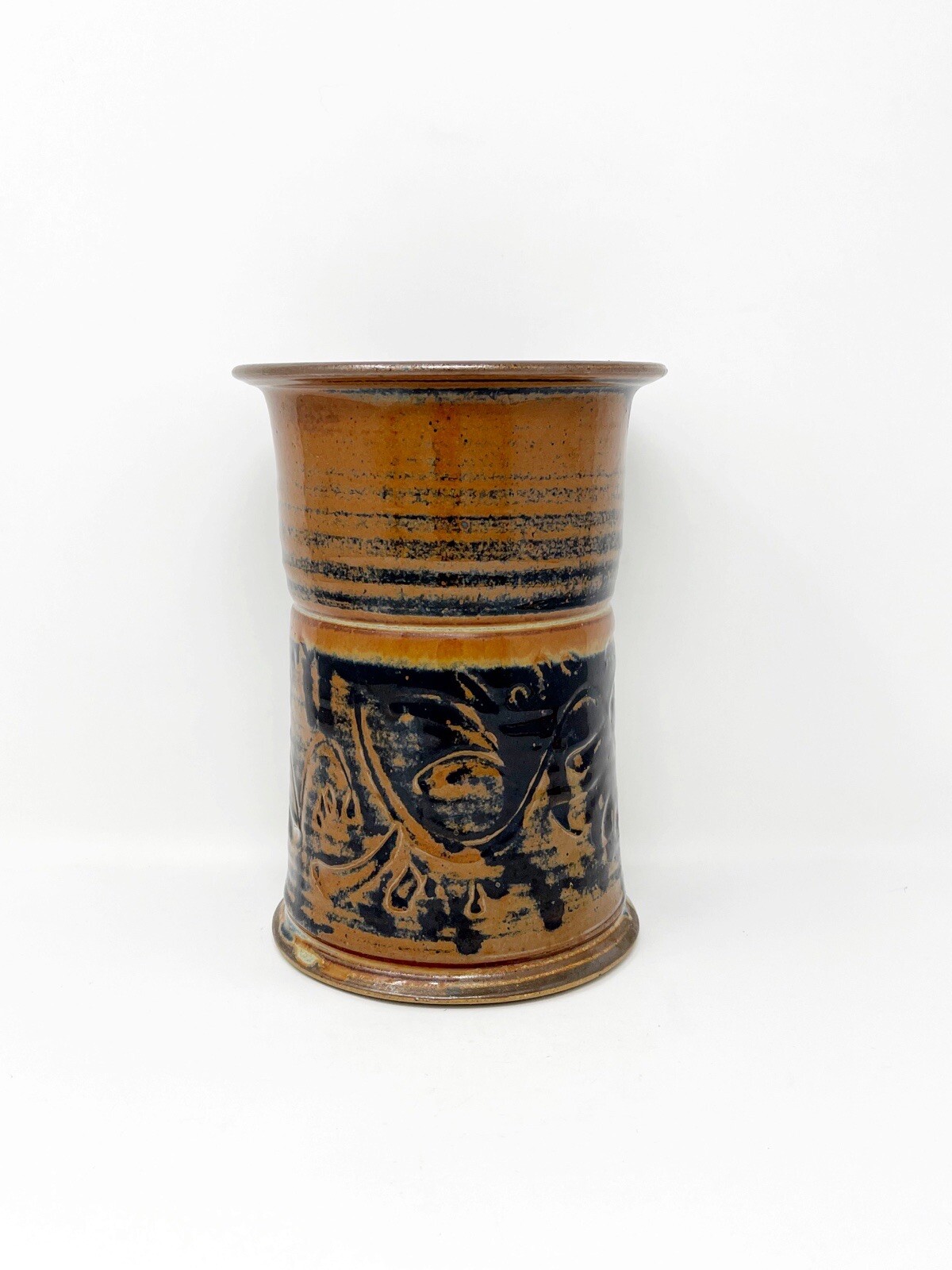 Donn Zver Studio Art Pottery Wine Chiller Vase Indigo Terra Cotta