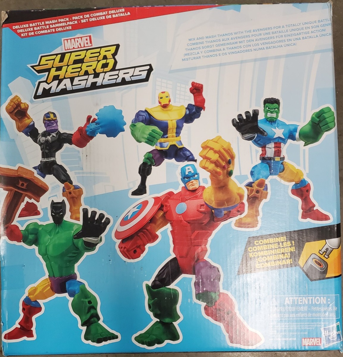 Marvel Super Hero Masher Mash Pack Thanos Ironman Hulk Panther Cap America