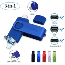 2TB 1TB 256GB 64GB Dual Type-C USB Flash Drive Memory Stick For Android Samsung