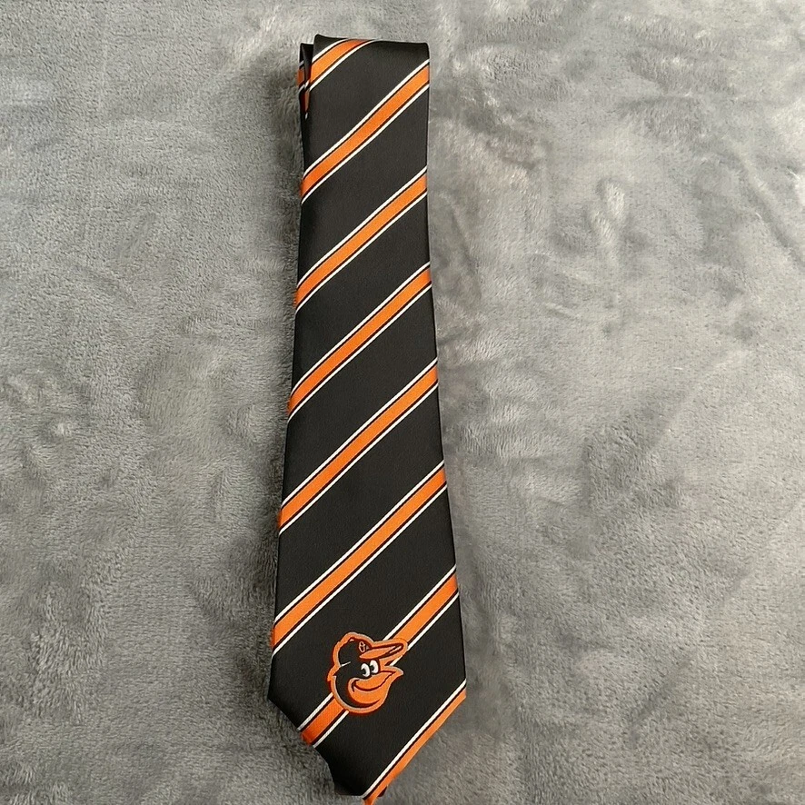 Baltimore Orioles Men's Necktie Officially Licensed MLB Baseball Black Neck Tie - Image 3 of 4
