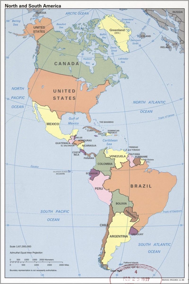 Poster, Many Sizes; Cia Map Of North And South America 1996 | eBay