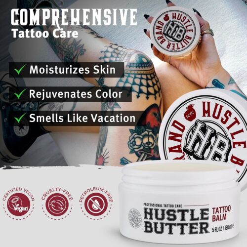 Hustle Butter Tattoo Aftercare 5oz Tattoo Balm, Heals + Protects New Tattoos and - Picture 5 of 10