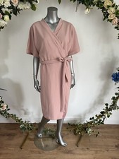 TRUTH APPAREL Wrap Dress Size 20 CURVE Pink Belted Collar Dress NEW MW85