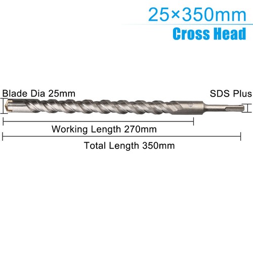 6-25mm SDS Plus Masonry Drill Bit Cross Head Tungsten Carbide Tip Stone Concrete - Picture 35 of 35