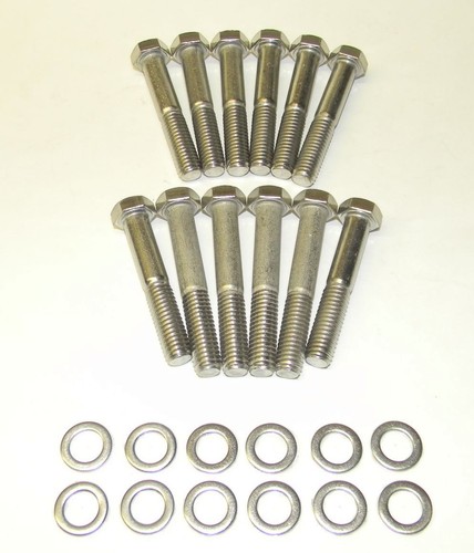Chevy 1955-81 SB 327 350 Rams Horn Stainless Steel Exhaust Manifold Bolts NEW