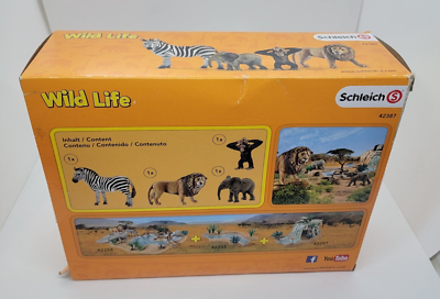 Schleich Wild Life Safari Starter Set 42387 Ages 3-8 Lion Zebra
