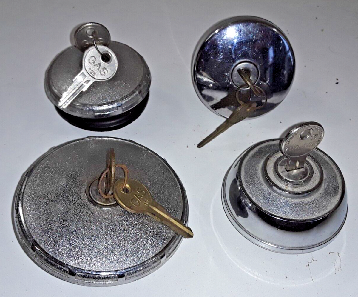 Vintage Chrome Locking Gas Cap Lot w Keys - M843 | eBay