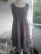 EDC ESPRIT Traum Kleid Gr 36 stone grau/braun Plissee wNEU