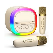 Mini Karaoke Machine for Kids: Portable Bluetooth Speaker with 2 Wireless Mic...