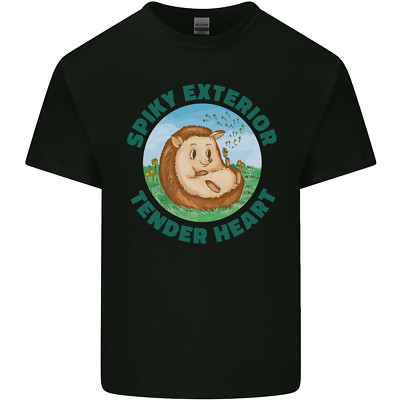 Hedgehog Spiky Exterior Tender Heart Herren Cotton Maglietta Tee Top