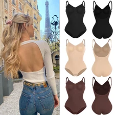 Backless Bodysuit for Women Tummy Control Shapewear Low Back Body Shaper Trianer