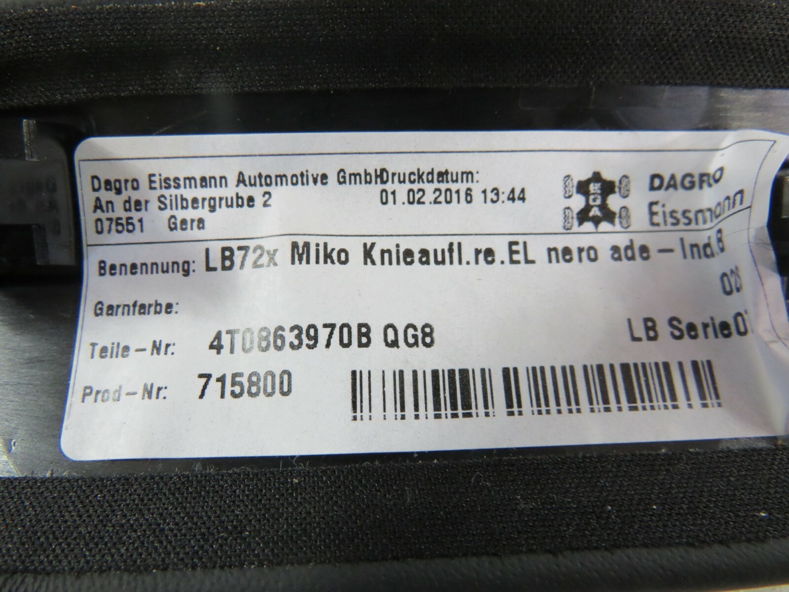 Lamborghini Huracan, LP580, LP610, RH, Console Side Trim, Used, P/N 4t0863970B