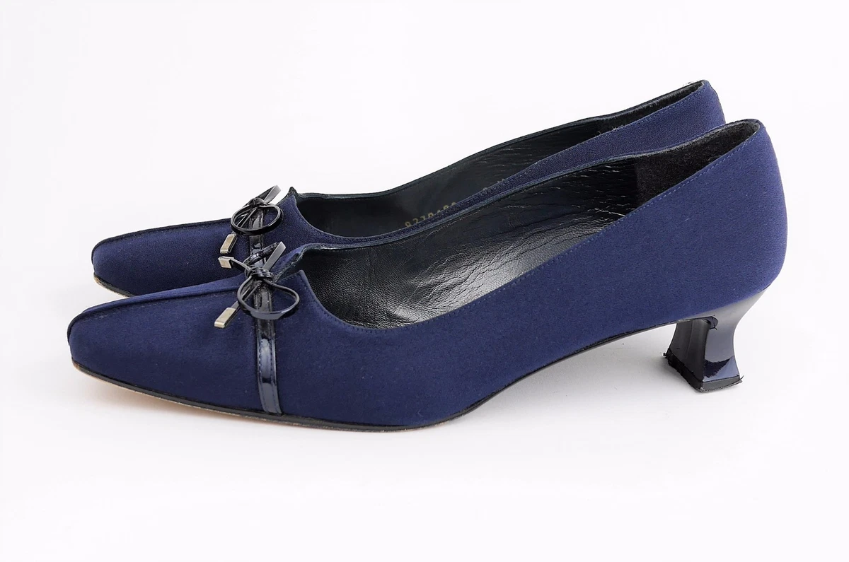 Navy blue top womens pumps