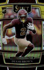 2021 Panini Select Dyami Brown #67 Black and Gold Prizm Die Cut Washington 15F