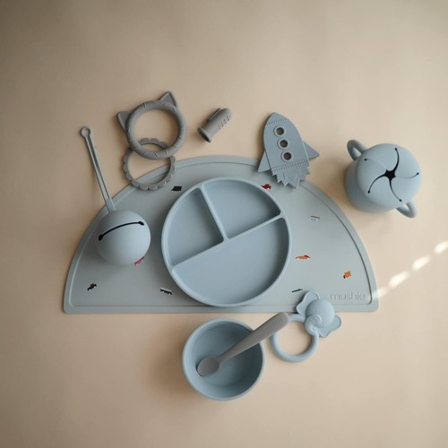 mushie Silicone Suction Plate | BPA-Free Non-Slip Design (Powder Blue) - Picture 5 of 7