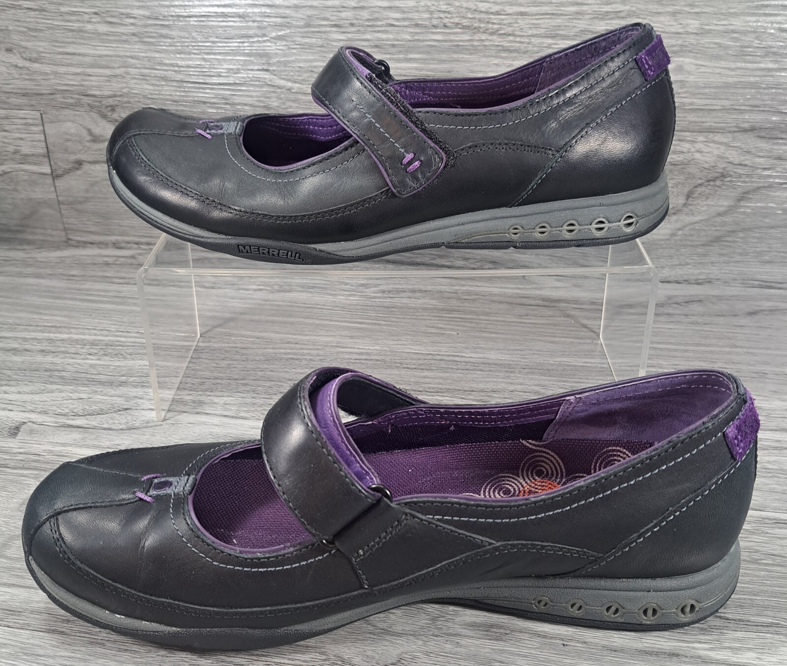 Merrell J44998 Allure scarpe sandalo Mary Jane in pelle nera da donna US 7 5