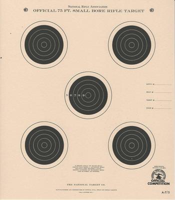 A-7/5 [A7/5] NRA Official 75 Foot Smallbore, Conventional 4-Position (25) Tag