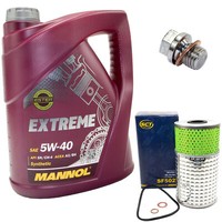 MotoröL ÖLfilter SF502 5W40 5 Liter + ÖLablassschraube FüR Mercedes 190 W201