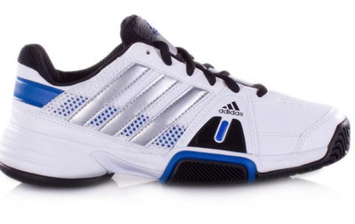 Adidas Barricade Team xJ Tennis Shoes White/Blue/Silver
